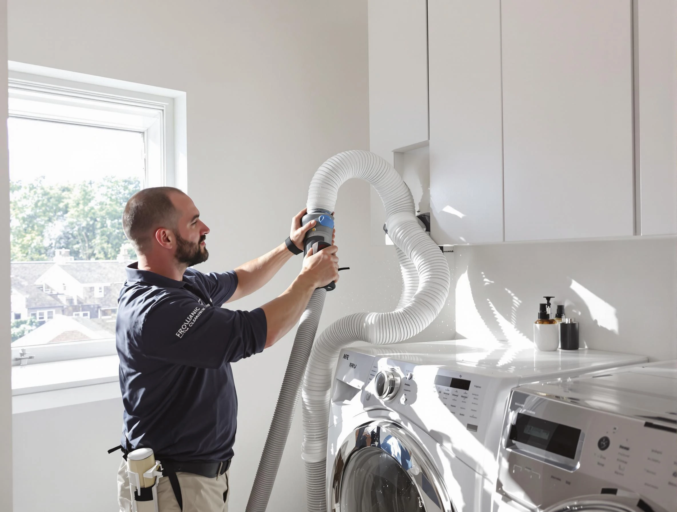 Certified Conley Dryer Vent Cleaning technician performing dryer vent cleaning in Conley