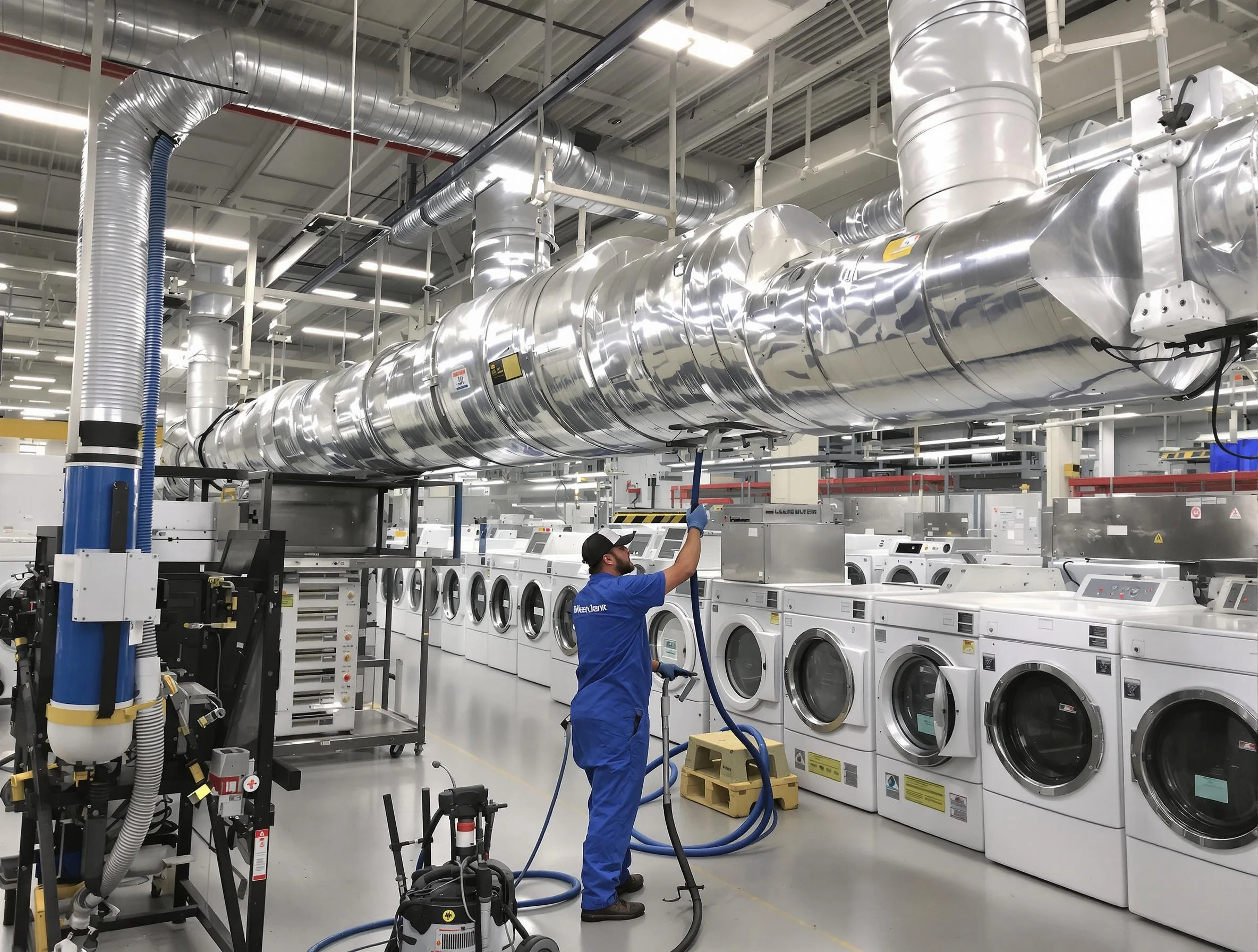 Conley Dryer Vent Cleaning team performing heavy-duty industrial dryer vent cleaning in Conley